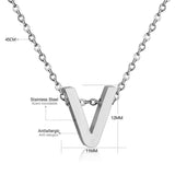 ASON Delicate Classic Style Initial 26 Letters Alphabet Chain Pendant Necklace Stainless Steel Color Jewelry Chokers