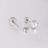 3mm~6mm Steel & Gold Cylindrical White Diamond Screw Plugs