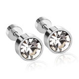 3mm~6mm Steel & Gold Cylindrical White Diamond Screw Plugs