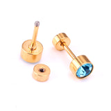 12 pairs 3mm/5mm steel color/gold cylinder AB color diamonds/rose diamonds/big red diamonds/aquamarine diamonds screw plugs