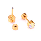 12 pairs 3mm/5mm steel color/gold cylinder AB color diamonds/rose diamonds/big red diamonds/aquamarine diamonds screw plugs