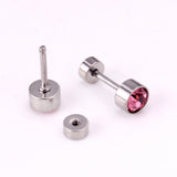 12 pairs 3mm/5mm steel color/gold cylinder AB color diamonds/rose diamonds/big red diamonds/aquamarine diamonds screw plugs