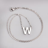 ASON Delicate Classic Style Initial 26 Letters Alphabet Chain Pendant Necklace Stainless Steel Color Jewelry Chokers