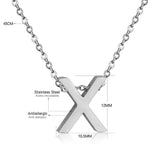 ASON Delicate Classic Style Initial 26 Letters Alphabet Chain Pendant Necklace Stainless Steel Color Jewelry Chokers