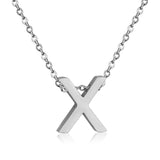 ASON Delicate Classic Style Initial 26 Letters Alphabet Chain Pendant Necklace Stainless Steel Color Jewelry Chokers