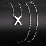 ASON Delicate Classic Style Initial 26 Letters Alphabet Chain Pendant Necklace Stainless Steel Color Jewelry Chokers