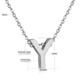 ASON Delicate Classic Style Initial 26 Letters Alphabet Chain Pendant Necklace Stainless Steel Color Jewelry Chokers