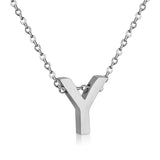 ASON Delicate Classic Style Initial 26 Letters Alphabet Chain Pendant Necklace Stainless Steel Color Jewelry Chokers