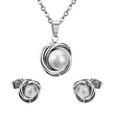 GOLD/STEEL Twisted Round + Frosted Orb Special Shape Jewelry Set