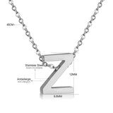 ASON Delicate Classic Style Initial 26 Letters Alphabet Chain Pendant Necklace Stainless Steel Color Jewelry Chokers