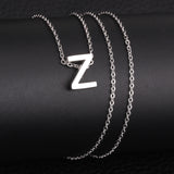 ASON Delicate Classic Style Initial 26 Letters Alphabet Chain Pendant Necklace Stainless Steel Color Jewelry Chokers