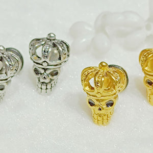 Pendientes de tuerca de joyería de Halloween con calavera de terror de acero inoxidable