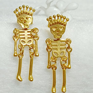 Pendientes de calavera de terror de Halloween de acero inoxidable