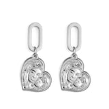 Pendientes en forma de corazón con diseño de amor maternal de acero inoxidable de moda 2022