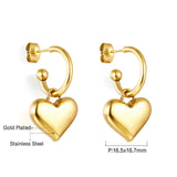 Fashion Stainless Steel Heart Stud Earrings