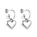 Fashion Stainless Steel Heart Stud Earrings