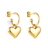 Fashion Stainless Steel Heart Stud Earrings