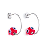 Fashion Stainless Steel Red Eyes Earrings