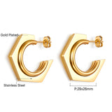 Fashion Stainless Steel C-shaped Earrings For Women