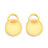 Big and Small Round Yellow Extremely Simple Stud Earrings