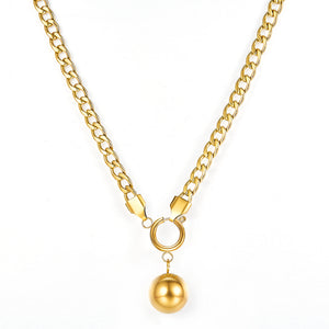 2022 Fashion 18k Gold Plated Steel Ball Accessories Necklace