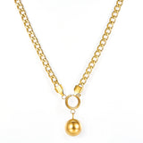 2022 Fashion 18k Gold Plated Steel Ball Accessories Necklace