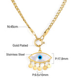 Collier d'accessoires pour les yeux en acier inoxydable plaqué or 18 carats