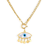 Collier d'accessoires pour les yeux en acier inoxydable plaqué or 18 carats