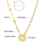 Stainless Steel 18k Gold Plated Annular Accessories Necklace