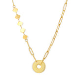 Collier d'accessoires annulaire en acier inoxydable plaqué or 18 carats