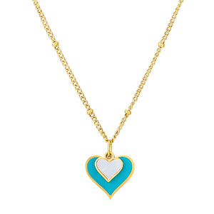 Collar en forma de corazón pequeño y grande de nueva moda para mujer