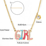 New Fashion GIRL Colorful Letter Necklace