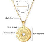 Exquisite 18k Gold Plated Rising Sun Zircon Necklace