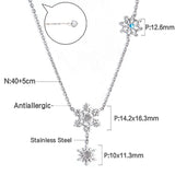 Collier d'accessoires en forme de flocon de neige en acier inoxydable