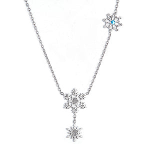 Collier d'accessoires en forme de flocon de neige en acier inoxydable