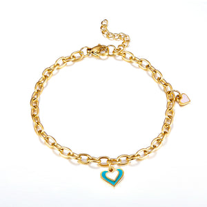 Stainless Steel Big and Small Heart-shaped Accessory Bracelet