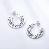 Fashion Stainless Steel Hollow SUPER MAMA Earrings