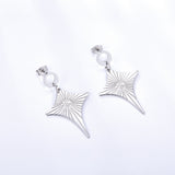 Boucles d'oreilles tendance en forme de diamant en acier inoxydable