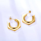 Fashion Stainless Steel C-shaped Earrings For Women