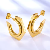 Fashion Stainless Steel C-shaped Earrings For Women