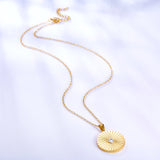 Exquisite 18k Gold Plated Rising Sun Zircon Necklace