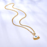 Stainless Steel 18k Gold Plated Eyes Accessories Necklace