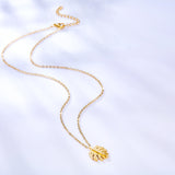 Exquisite 18k Gold Plated Leaf Accessories Necklace