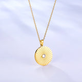 Exquisite 18k Gold Plated Rising Sun Zircon Necklace