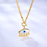 Collier d'accessoires pour les yeux en acier inoxydable plaqué or 18 carats