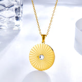 Exquisite 18k Gold Plated Rising Sun Zircon Necklace