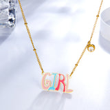 Collier avec lettres colorées pour fille, nouvelle mode