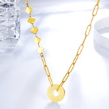 Collier d'accessoires annulaire en acier inoxydable plaqué or 18 carats