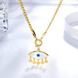 Collier d'accessoires pour les yeux en acier inoxydable plaqué or 18 carats