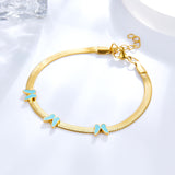 Accesorio Pulsera Acero 3 Mariposas Celestes